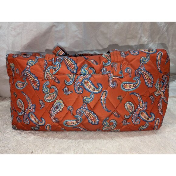 Vera Bradley Bag Large Orange Travel Duffel In Manor Paisley Print - Picture 6 of 7